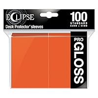 BoardGame E-15607 Ultra Pro-Eclipse Gloss Standard Sleeves 100 Pack-Pumpkin Orange