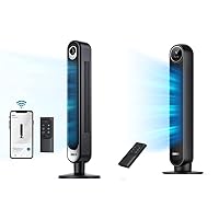 Dreo Cruiser Pro T1S Smart Tower Fan WiFi Voice Control, Compatible with Alexa/Google, Floor Standing Bladeless Oscillating Fan & Nomad One Tower Fan with Remote, 24ft/s Velocity Quiet Cooling Fan