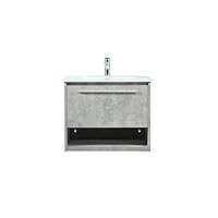 24 inch Single Bathroom Vanity in Concrete Grey