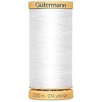 Gutermann Natural Cotton Thread 273 Yards-White
