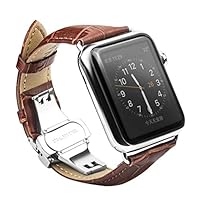 CoverKingz Leder Armband kompatibel mit Apple Watch Armband 42/44/45/49mm - Lederarmband für Apple Watch Series Ultra 2/Ultra/9/8/7/6/SE/5/4/3/2/1 - Ersatzarmband Faltschließe