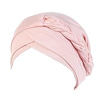 Women Chemo Beanies Cancer Turban Head Wrap Caps Twisted Hijab Silky Braid Hair Cover Headwear