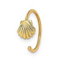 14k Gold Scallop Shell Ear Cuff Measures 5.32x5.34mm Wide Jewelry for Women