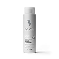 Bevel Shampoo and Conditioner for Men with Hemp Seed Oil and Biotin, 2 in 1 Strengthening Formula Conditions and Moisturizes Hair to Reduce Breakage, For Coarse, Curly and Textured Hair, 12 Oz