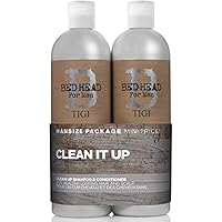 Bed Head B for Men Clean Up Kit By for Men - 2 Pc Kit 25.36 Oz Shampoo, 25.36 Oz Conditioner, 2count