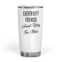 Inspirational Gift Funny Gift Easter Masks for - Fun Animal Designs with Easter Eggs - 20 Oz White Stainless Steel Fat Tumbler