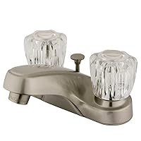 Kingston Brass KB168B American Twin Acrylic Handle 4-Inch Centerset Lavatory Faucet, Brushed Nickel