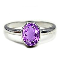 Choose Your Color 925 Sterling Silver Ring Oval Shape Stone Birthstone Chakra Healing Astrology and Astronomy for Men and Womens Ring Size 4 to 12