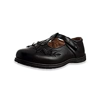 New York Girls' Butterfly Flight T-Strap School Shoes (Sizes 10-4) - Black