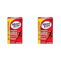 Move Free Advanced Glucosamine Chondroitin + Calcium Fructoborate Joint Support Supplement, Supports Mobility Comfort Strength Flexibility & Bone - 160 Tablets (80 Servings)* (Pack of 2)
