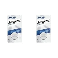 Energizer 2025 3V Batteries, 3 Volt Battery Lithium Coin, 1 Count (Pack of 2)