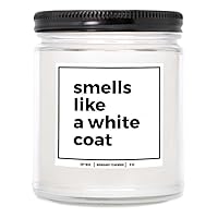 YouNique Designs Future Doctor Gifts Candle 9 oz - White Coat Ceremony Gifts, Medical Student Gifts, Med Student Gift & Medical School Graduation Gifts for Medical Students (Mahogany Teakwood)