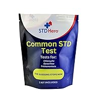 STD Hero at-Home Common STD Test - Test for The top Three STD's - Chlamydia, Gonorrhea, and Trichomonas