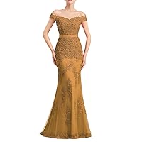 Women's Off The Shoulder Prom Dress Mermaid Long Lace Evening Gowns