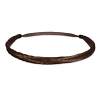 Fishtail Braidie, Beautiful, Fishtail Braided Headband Hair Accessory, Synthetic Wig Hair On Elastic Rubber Band, Light Brown, 1/2 Inch Wide, For Women and Girls 1pc
