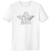 Star Strokes Style Physical Chemistry Symbol T-Shirt Workwear Pocket Short Sleeve Sport Clothing