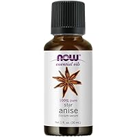 NOW Essential Oils, Anise Oil, Balancing Aromatherapy Scent, Steam Distilled, 100% Pure, Vegan, Child Resistant Cap, 1-Ounce