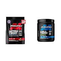 MuscleTech Whey Protein & Creatine Powder Bundle - Nitro-Tech 10lb Muscle Builder with 30g Protein & Cell-Tech Post Workout Muscle Recovery, 120 Servings