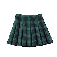 Plaid Women's Mini Skirt Summer A-Line Pleated Casual High Waist Girls Short Street Skirt