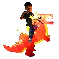 Kids Inflatable Costume, Dinosaur T-REX Costumes with LED Light for Halloween Christmas Party