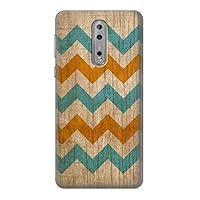 R3033 Vintage Wood Chevron Graphic Printed Case Cover for Nokia 8