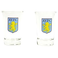 Aston Villa FC Aston Villa Two Pack Shot Glasses, Multicoloured, Single