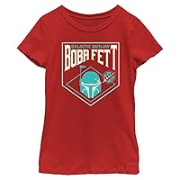 STAR WARS Book of Boba Fett Galactic Outlaw Badge Girls Short Sleeve Tee Shirt
