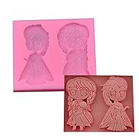 Fondant Cake Decorating Tools Little Girl Princess Fondant Cake Mould Silicone DIY Baking Tool Chocolate Candy Mold Pastry Tool