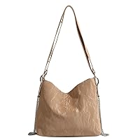 Hobo Bag for Women Chic Vegan Leather Tote Bag Purse Adjustable Casual Shoulder Bag Soft Sling Crossbody Bag