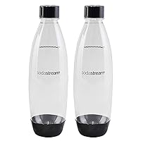 SodaStream 1L Twin Pack Dishwasher Safe Slim Bottle (Black)