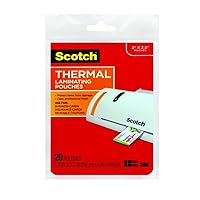 Scotch Thermal Laminating Pouches Premium Quality, 5 Mil Thick for Extra Protection, 20 Pouches/6 Pack, Our Most Durable Lamination Pouch, 2.3 x 3.7 inches (TP5851-20)