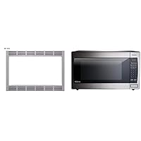 Panasonic 27 TRIM KIT, 27 inch, Silver & Microwave Oven NN-SN966S Stainless Steel Countertop/Built-In with Inverter Technology and Genius Sensor, 2.2 Cubic Foot, 1250W