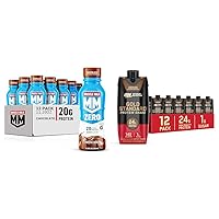 Muscle Milk Zero Protein Shake, Chocolate, 20g Protein, 12 Pack + Optimum Nutrition Gold Standard Protein Shake, Chocolate, 24g Protein, 12 Count