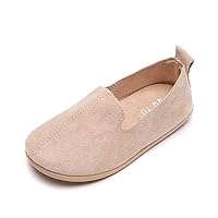 Toddler Little Kid Boys Girls Soft Slip On Loafers Dress Flat Shoes Casual Suede Leather Dress Wedding Shoes for Kids Comfort Boat Shoes