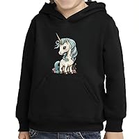 Beautiful Unicorn Toddler Pullover Hoodie - Graphic Sponge Fleece Hoodie - Art Hoodie for Girls