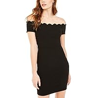 B. Darlin Womens Juniors Off-The-Shoulder Cocktail and Party Dress Black 1/2