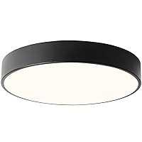 18 inch 4-Light Close to Ceiling Light Fixture, Matted Black Metal Shade Flush Mount Ceiling Light Fixtures, E12 Socket Lamp for Living Room Bedroom Kitchen Island Farmhouse