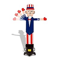 LookOurWay Air Wavers Inflatable Tube Man Set - 6ft Tall Uncle Sam Air Waver with Air Dancer Blower - Inflatable Advertising Tube Guy with Flapping Waving Arm Patriot - Outdoor Business Sign