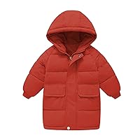 Boys Heavy Jacket Size 7 Toddler Kids Little Girls Winter Solid Coat Windproof Outerwear Boy Hooded Coat