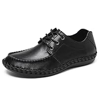 Men's Flats Shoes Driving Out Leather Lace Up Handmade Low-top Round-Toe for Male Spring Casual Leisure