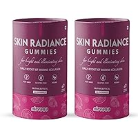 Nirvasa Skin Radiance Gummies (Orange Flavour) with Marine Collagen, Hyaluronic Acid & Vitamin C | Skin Collagen Booster for Radiant & Glowing Skin | Sugar-Free for Men & Women - 60 Gummies Set of 2