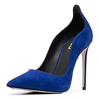 FSJ Women Elegant High Heel Stiletto Pumps Closed Pointed Toe Slip On Office Lady Wedding Party Basic Dress Shoes Size 4-15 US