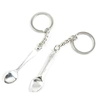 100 PCS Arts Crafts Fashion Jewelry Making Findings Key Ring Chains Tags Clasps Keyring Keychain B4NM7V Tablespoon Spoon