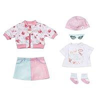 Deluxe Spring Outfit 43cm - for Dolls - Easy for Small Hands, Creative Play Promotes Empathy & Social Skills, for Toddlers 3 Years & Up - Includes Jacket, Shirt, Skirt & More, Red