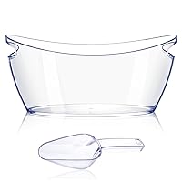 Ice Bucket for Parties 5.5 Liter Large Clear Champagne Beer Tub Mimosa Bar Supplies Kit Acrylic Plastic Wine Beverage Bucket with Scoop for Cocktail Bar
