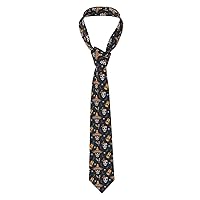 Rose Flower Print Men'S Tie Wedding Business Party Gifts Cravat Neckties For Groom, Father,Groomsman