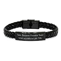 Inspirational Guide Braided Leather Bracelet, Guide.', Gifts for Coworkers, Present from Friends, Engraved Bracelet for Guide