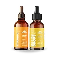 Vitamin C + Elderberry Drops + Zinc Supplements for Kids Immune Support and Vitamin D Drops for Immune Support & Heart Health