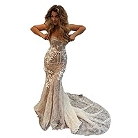 Sexy Sweertheart 3D Flowers Lace Mermaid Wedding Dress Beautiful Design Corset Dresses for Bride