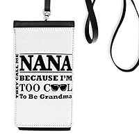 Cartoon Grandma Letters Present Best Wishes Phone Wallet Purse Hanging Mobile Pouch Black Pocket